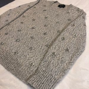Banana Republic XL Gray Sweater with Jewel Design